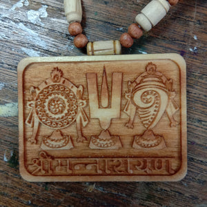 Tulsi and Sandalwood Necklace with Medallion