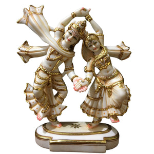 9" Painted Radha Krishna Dancing - SN174