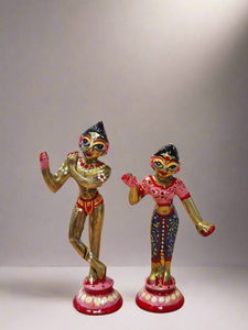 Painted Brass Radha Krishna Deities